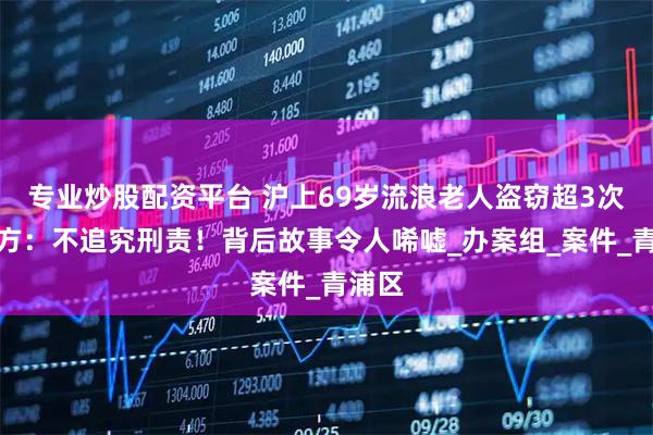 专业炒股配资平台 沪上69岁流浪老人盗窃超3次，检方：不追究刑责！背后故事令人唏嘘_办案组_案件_青浦区